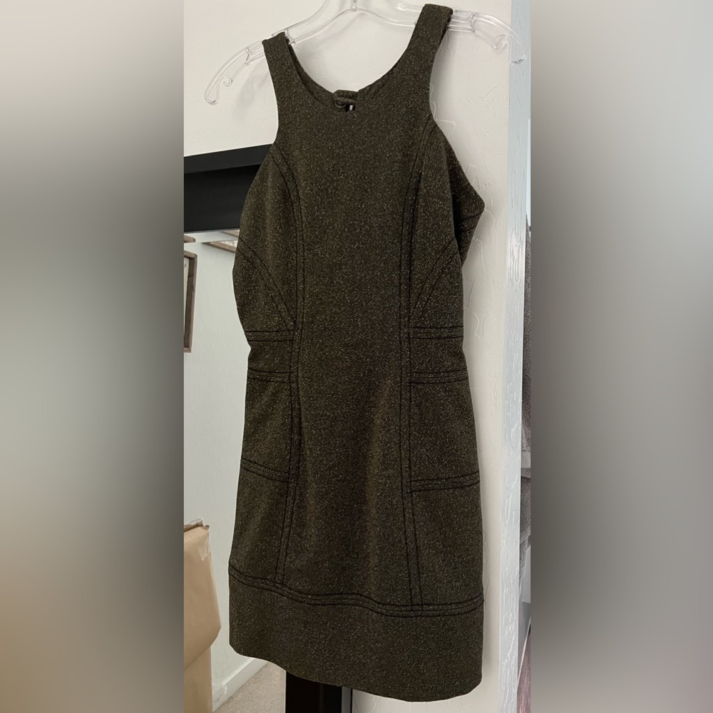 BCBGeneration black/gold bondage style mini dress XS